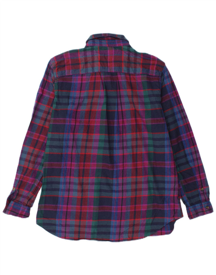 Camicia di flanella da donna EDDIE BAUER UK 16 Grande cotone a quadri multicolore