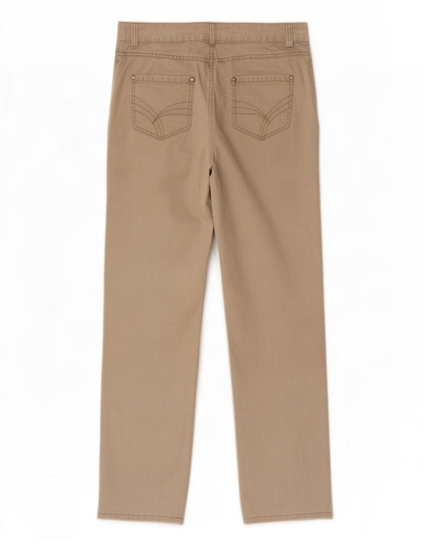 Pantaloni casual dritti da donna Marks & Spencer UK 14 Medium W34 L311 Beige