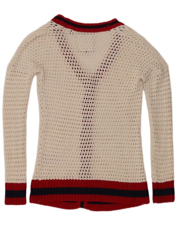 Maglione cardigan oversize da donna Superdry UK 16 Large White Striped