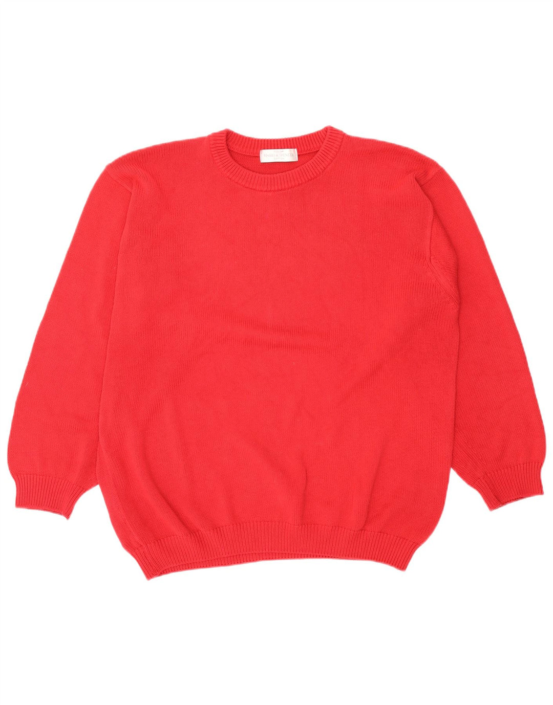 Maglione maglione girocollo da uomo Marks & Spencer grande cotone rosso
