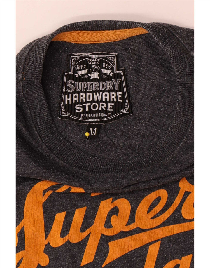 T-shirt grafica da uomo Superdry Top in cotone grigio medio