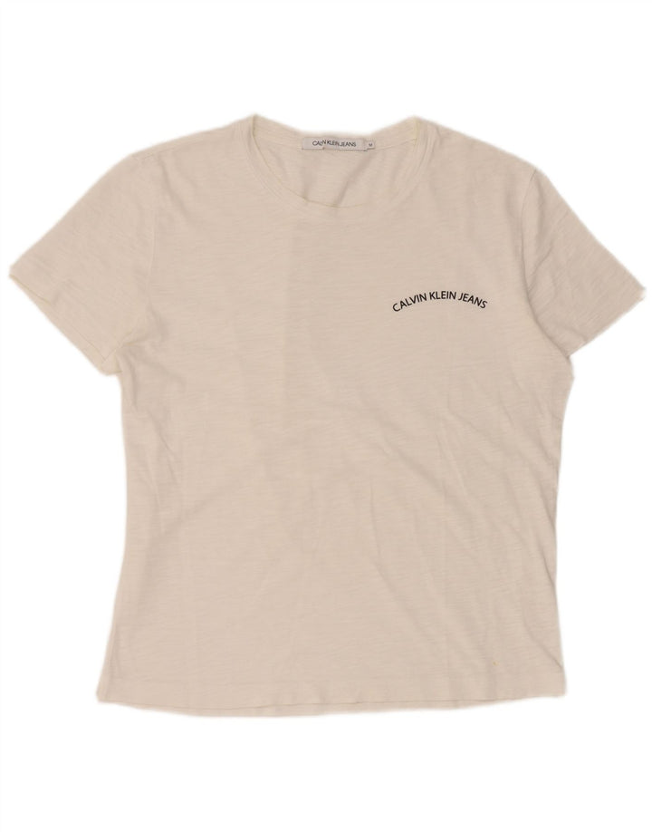 Maglietta da donna Calvin Klein Jeans Top UK 14 Medium White