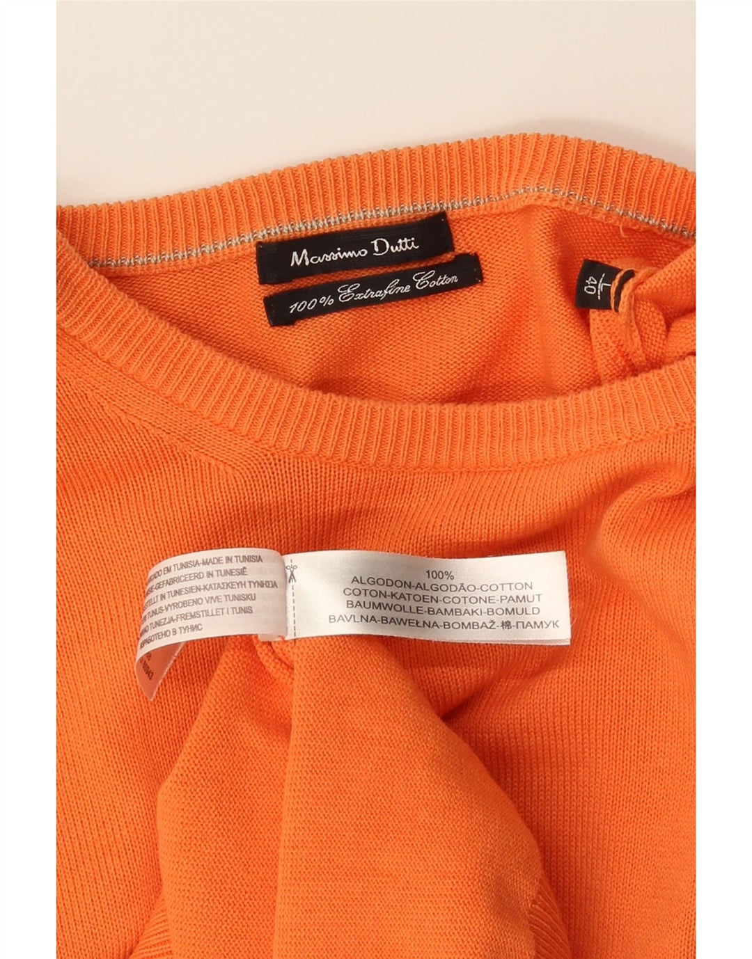 Massimo Dutti Maglione da uomo con scollo a barca grande in cotone arancione