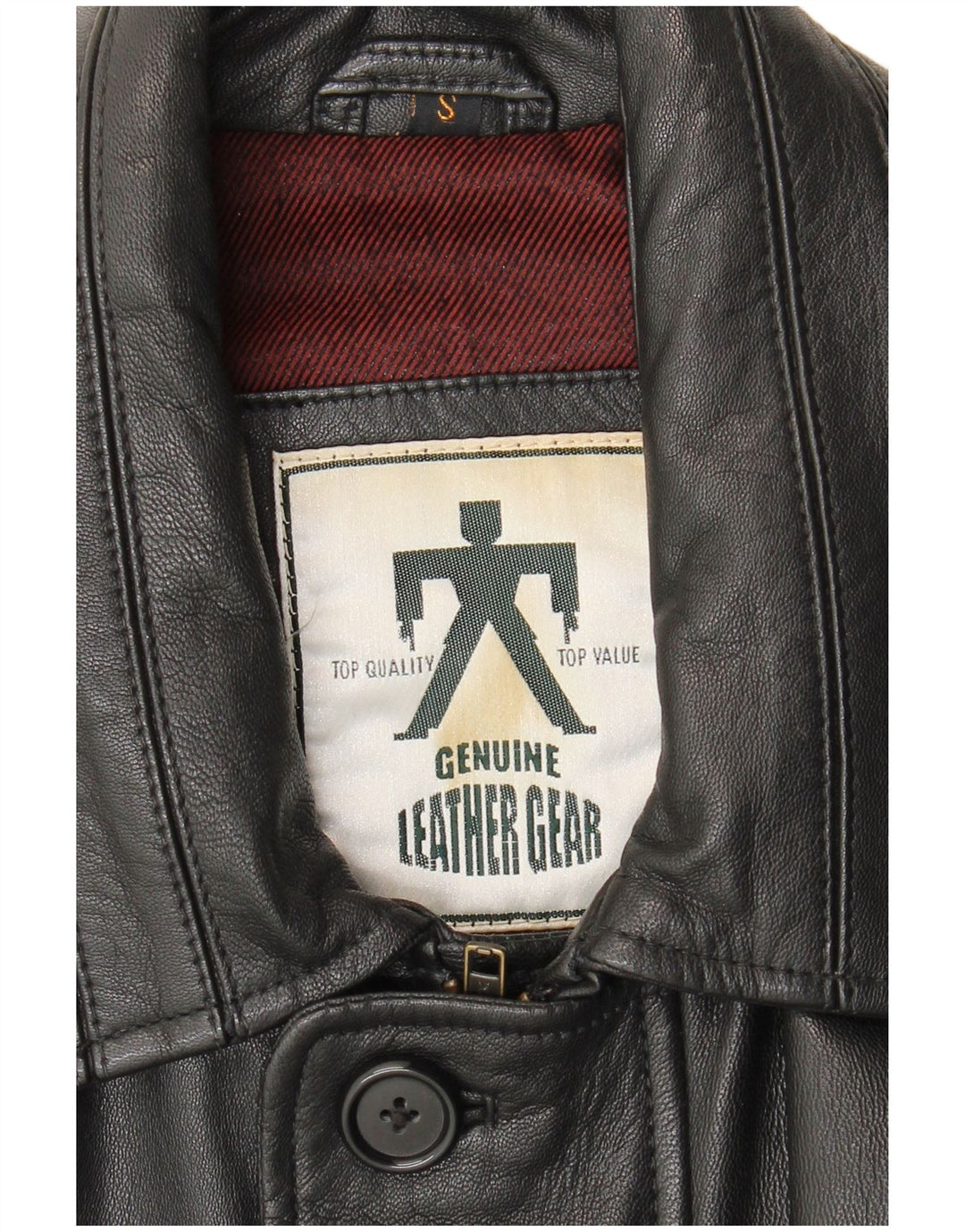 Cappotto in pelle da uomo VINTAGE piccolo in pelle nera