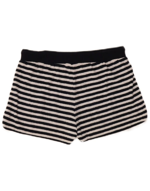 Pantaloncini sportivi da donna SUPERDRY UK 10 piccoli in cotone a righe blu navy