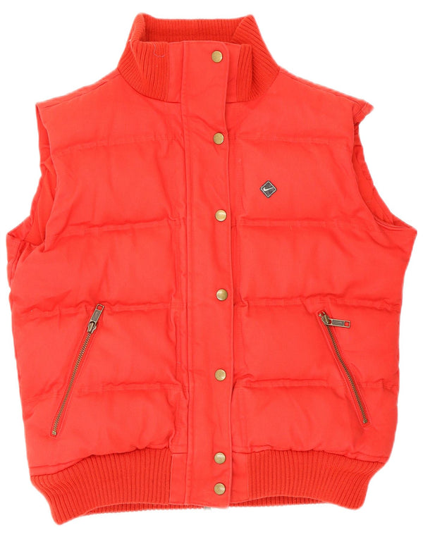 Gilet imbottito da donna Nike UK 10/12 cotone rosso medio