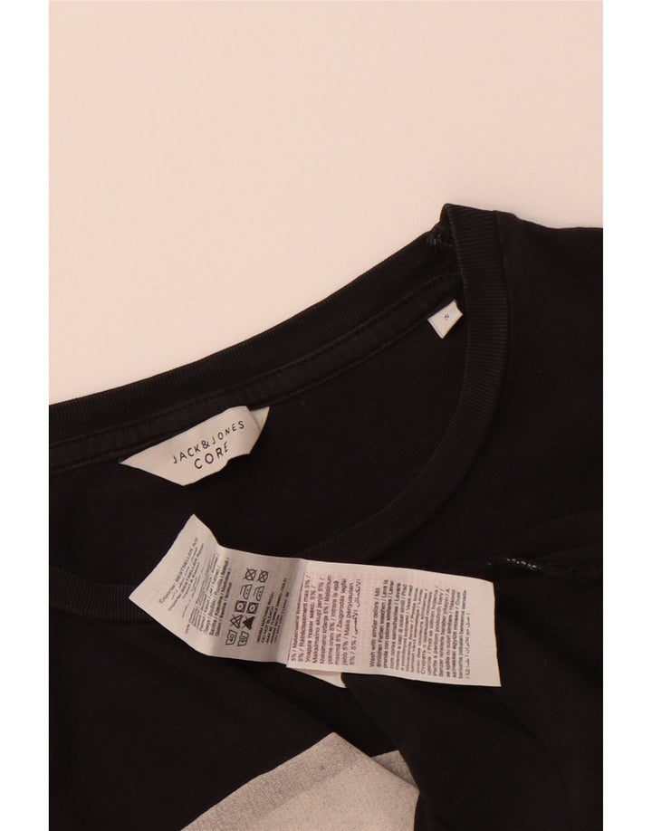 T-shirt grafica da uomo Jack & Jones Top piccola in cotone nero