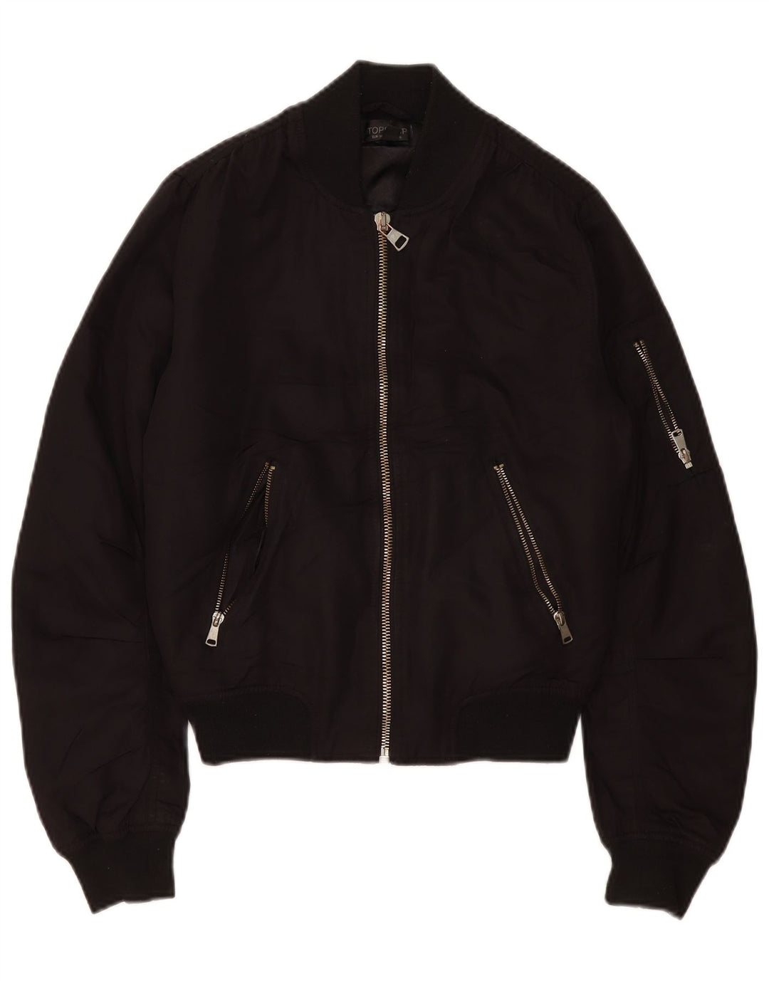 Topshop Bomber oversize da donna UK 6 XS poliestere nero