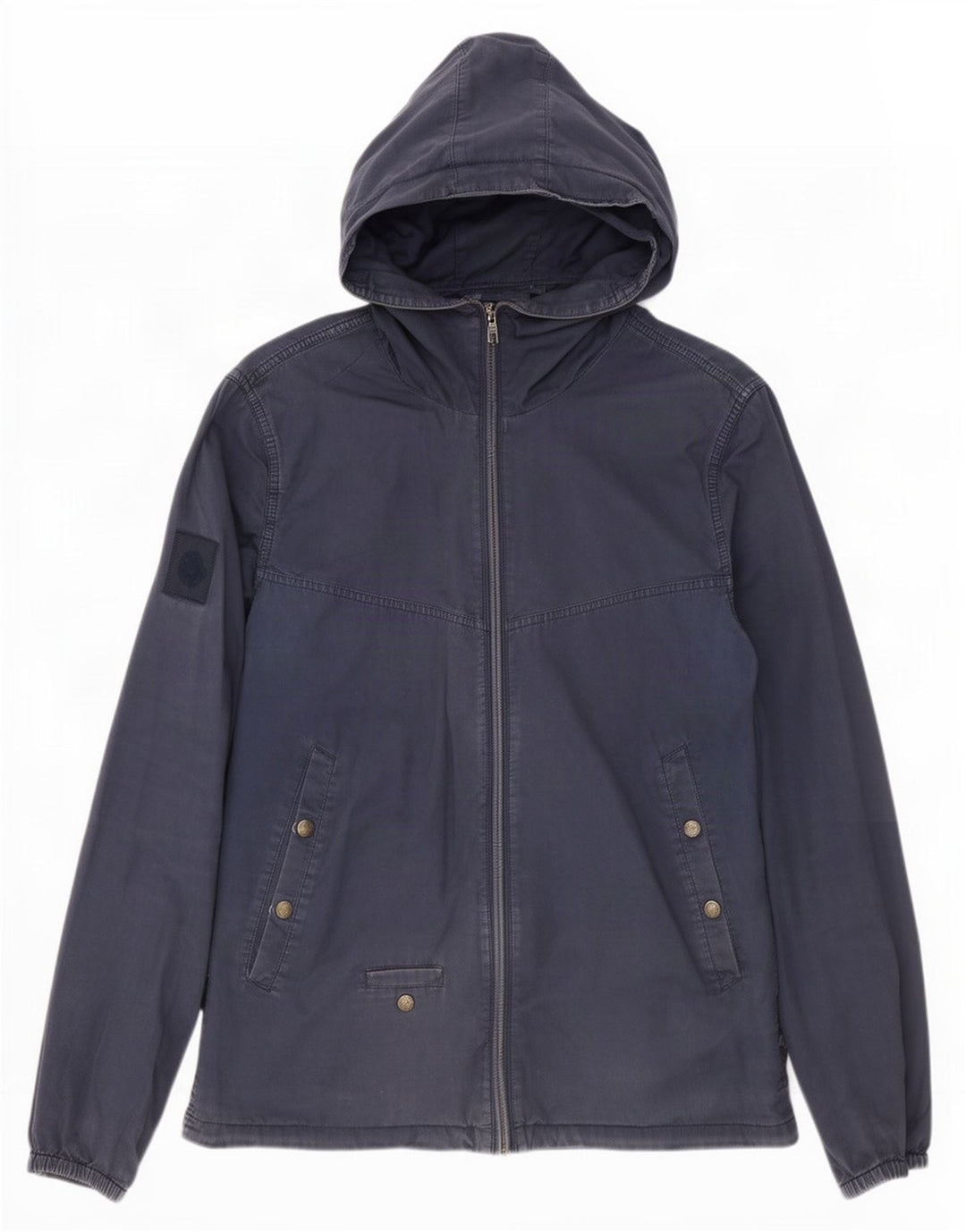 Giubbotto bomber con cappuccio da uomo Pretty Green UK 38 Cotone medio blu navy