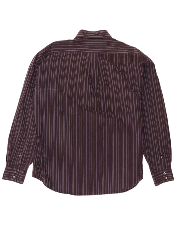 Camicia da uomo Yves Saint Laurent XL in cotone a righe viola