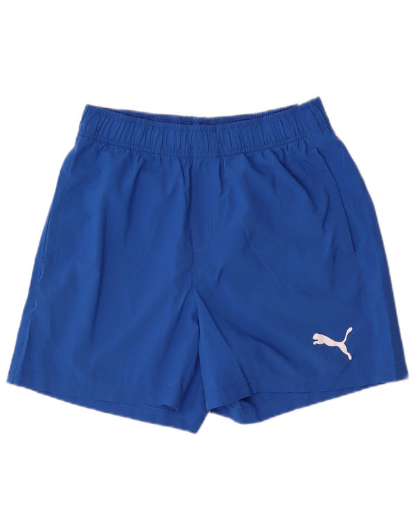 Pantaloncini sportivi da uomo Puma in poliestere blu medio