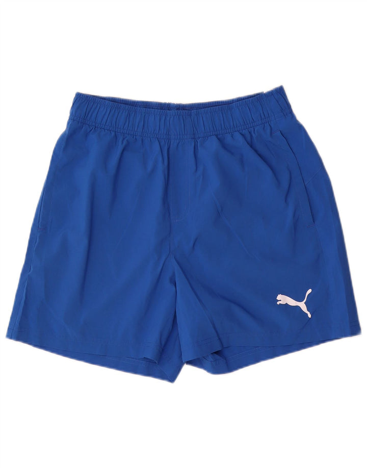 Pantaloncini sportivi da uomo Puma in poliestere blu medio