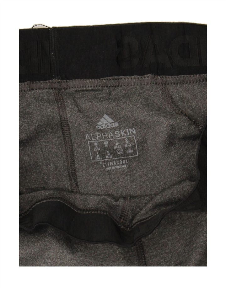 ADIDAS Womens Climacool Graphic Leggings UK 12/14 Medium  Grey Colourblock Vintage Adidas and Second-Hand Adidas from Messina Hembry 