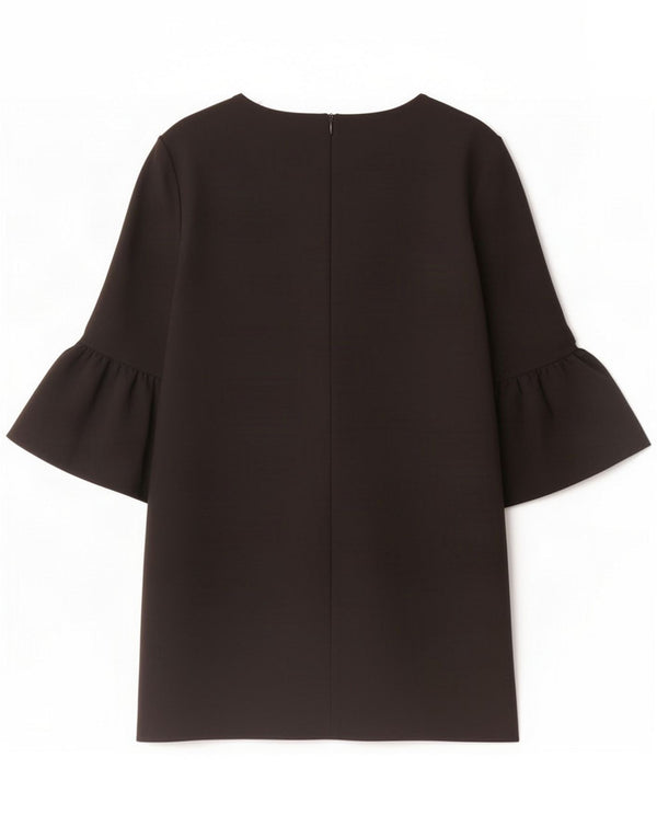 Vestito a trapezio da donna con maniche a 3/4 Zara UK 16 Large Nero Poliestere