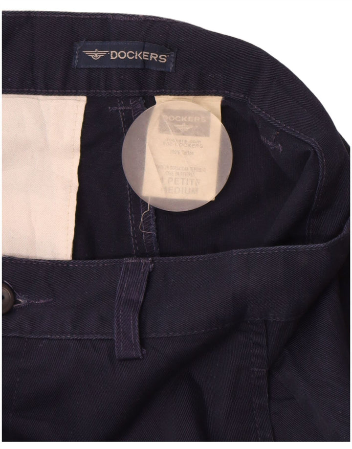 DOCKERS Pantaloni chino a vita alta da donna US 4 Small W26 L26 Blu Navy