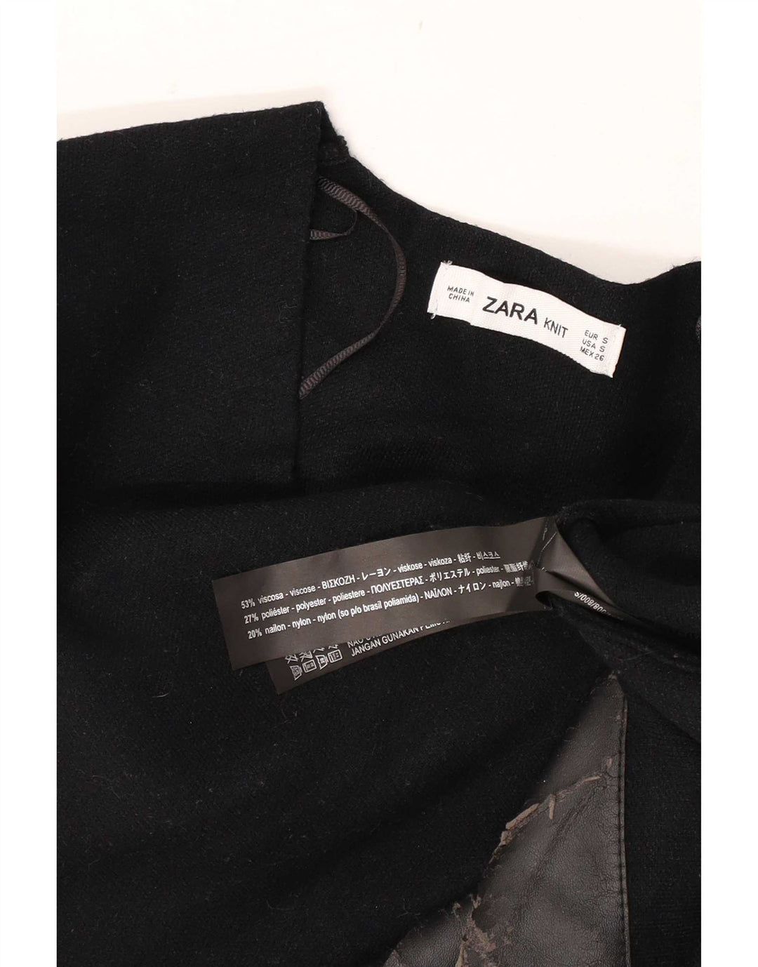 Maglione Zara da donna con scollo a V UK 10 piccolo in viscosa nera
