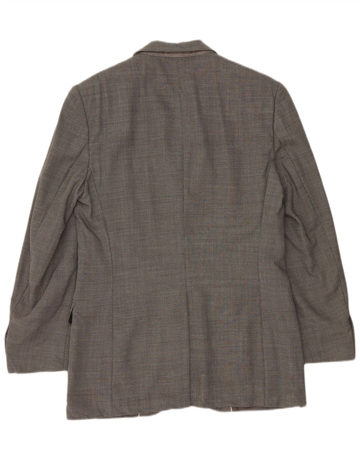 Giacca blazer da uomo a 3 bottoni Hugo Boss EU 50 grande lana grigia