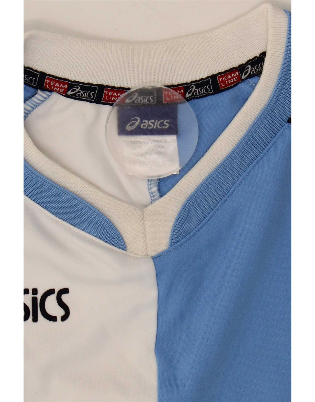 T-shirt grafica da uomo Asics Top in poliestere color block blu medio