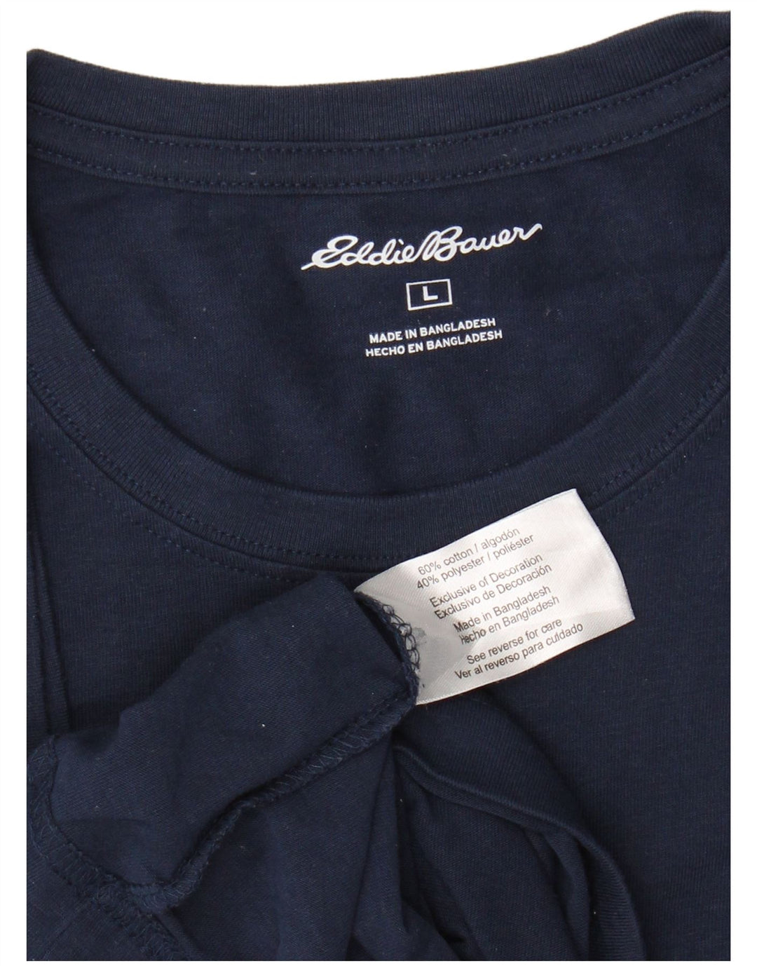 T-shirt da uomo EDDIE BAUER Top grande in cotone blu navy