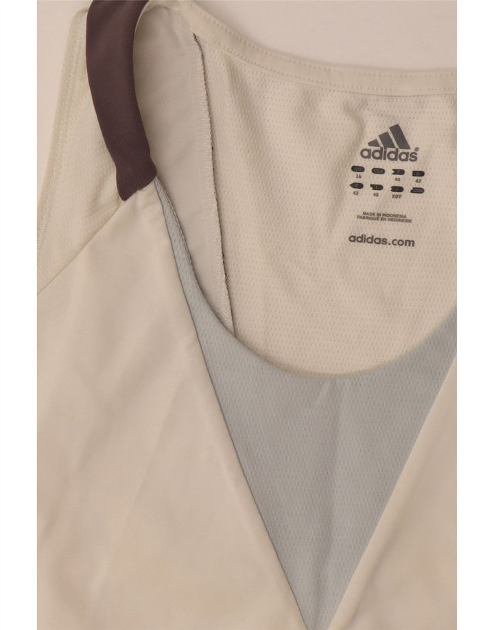 Canotta Adidas Climacool da donna UK 16 Large White Colourblock