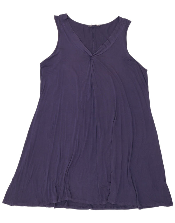 Abito a trapezio senza maniche da donna Marks & Spencer UK 18 XL viscosa blu navy