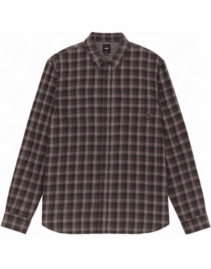 Camicia Vans da uomo su misura in flanella XL in cotone a quadretti nero