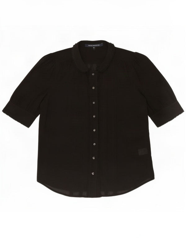 French Connection Camicia a maniche corte da donna UK 14 Medium Black