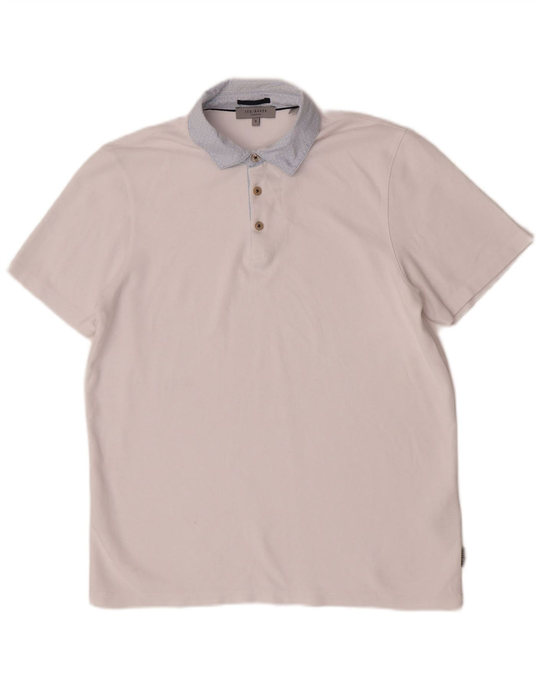 Polo da uomo Ted Baker taglia 3 media in viscosa bianca