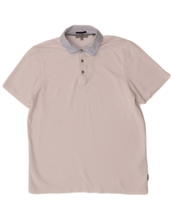 Polo da uomo Ted Baker taglia 3 media in viscosa bianca