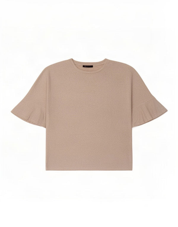 Top in camicetta da donna Marks & Spencer UK 14 Large Beige Viscosa