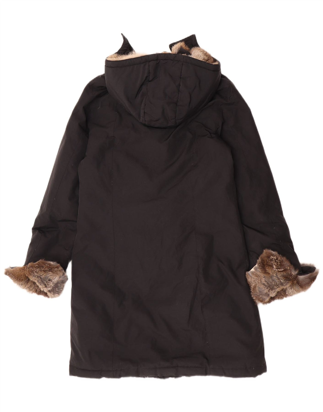 Cappotto imbottito con cappuccio da donna Woolrich UK 10 piccolo cotone nero