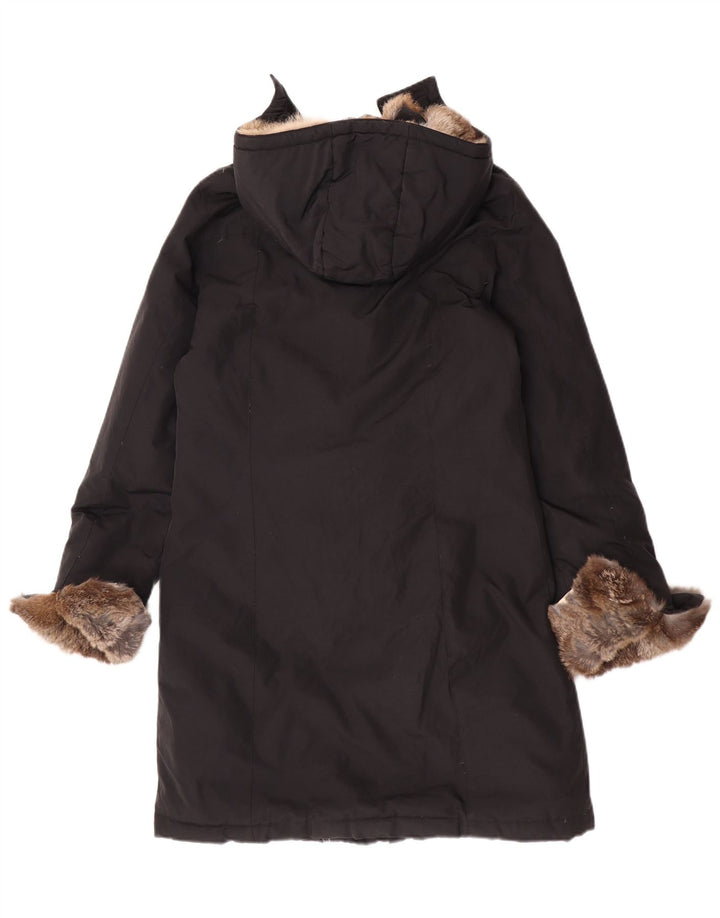 Cappotto imbottito con cappuccio da donna Woolrich UK 10 piccolo cotone nero