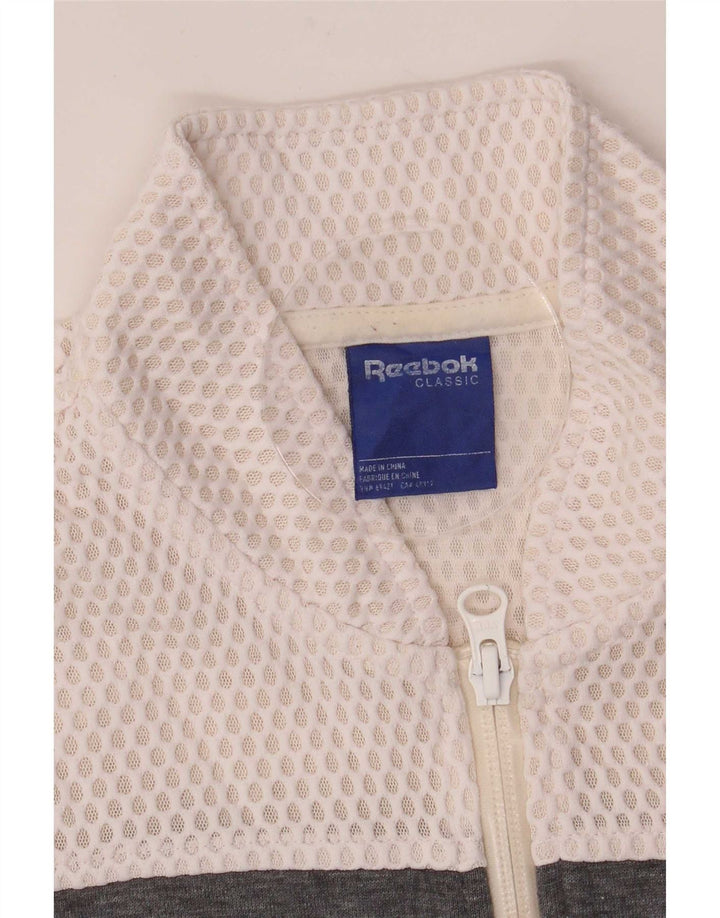 Giacca da tuta da donna Reebok UK 4/6 XS Poliestere color block bianco