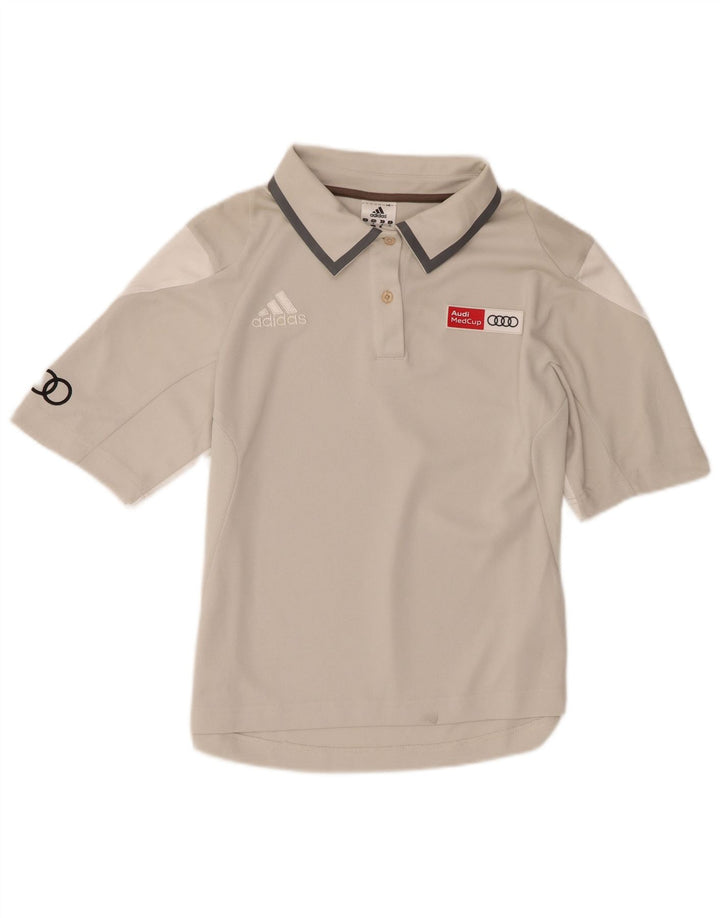 Polo grafica da donna Adidas UK 14 poliestere grigio medio