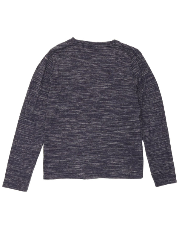 Marks & Spencer Top da donna a maniche lunghe UK 10 Small Blu Navy screziato