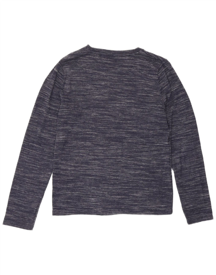 Marks & Spencer Top da donna a maniche lunghe UK 10 Small Blu Navy screziato