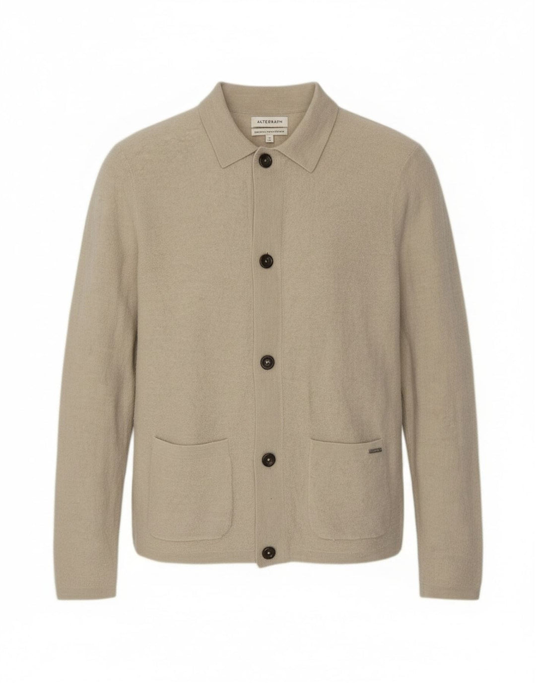Maglione cardigan autografo da uomo Marks & Spencer in lana merino beige medio