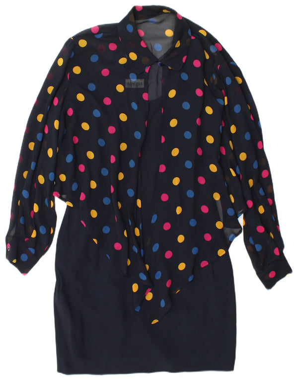Arezia Abito da Donna a Tubino con Laccio Frontale UK 10 Piccolo Blu Navy a Pois