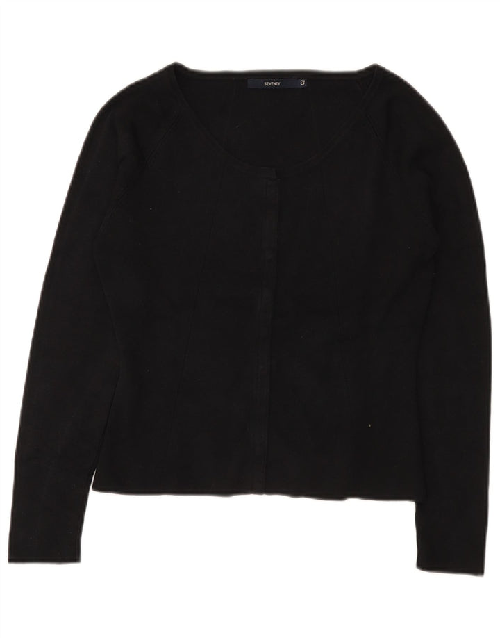 Seventy Maglione cardigan corto da donna IT 42 Seta nera media