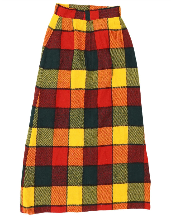 Gonna lunga da donna David Smith US 8 Medium W26 a quadri multicolore