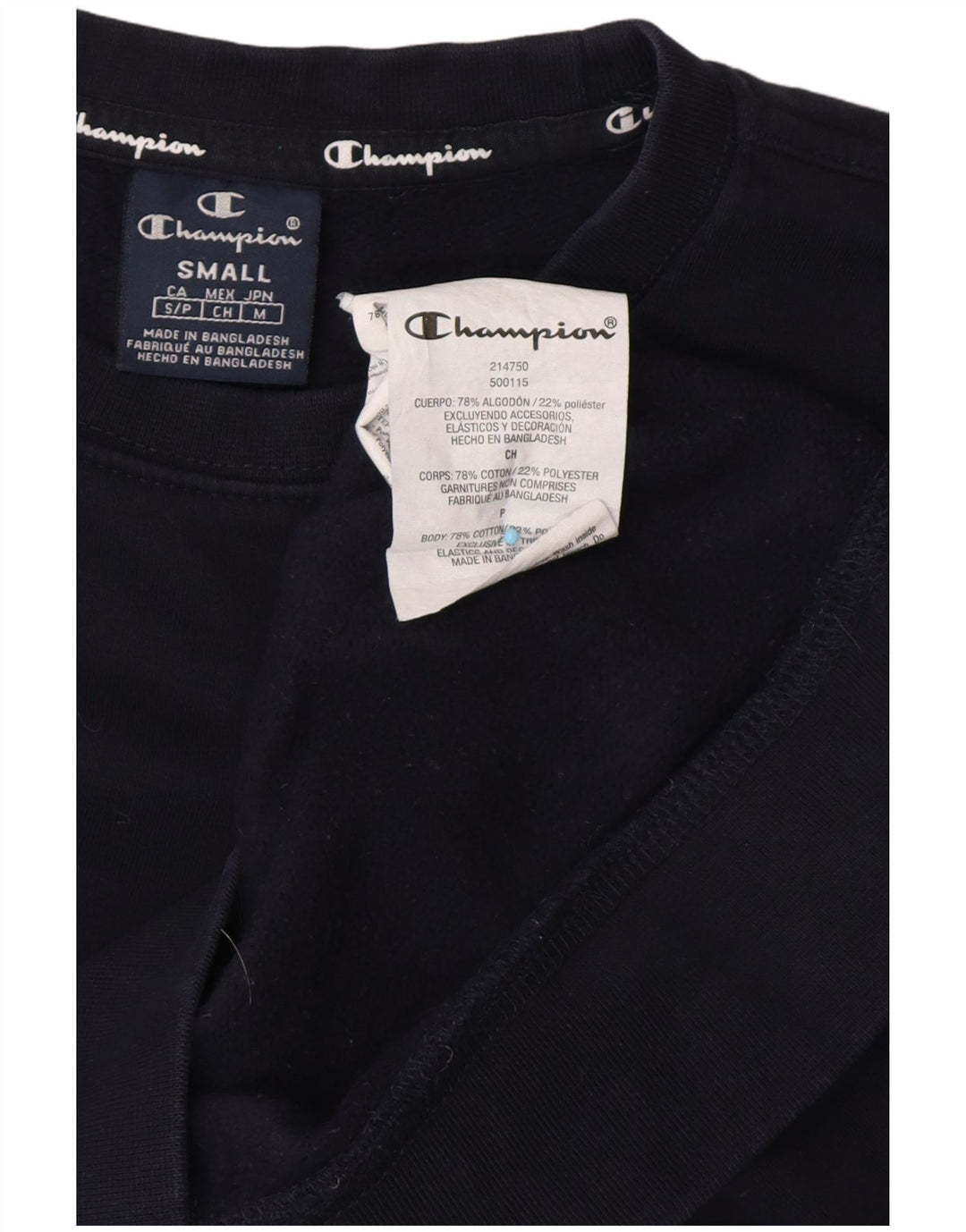 CHAMPION Felpa con grafica da uomo Maglione piccolo in cotone blu navy