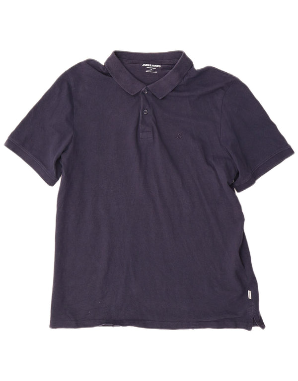 Polo da uomo Jack & Jones in cotone blu navy medio