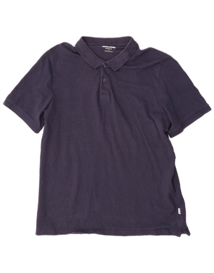 Polo da uomo Jack & Jones in cotone blu navy medio
