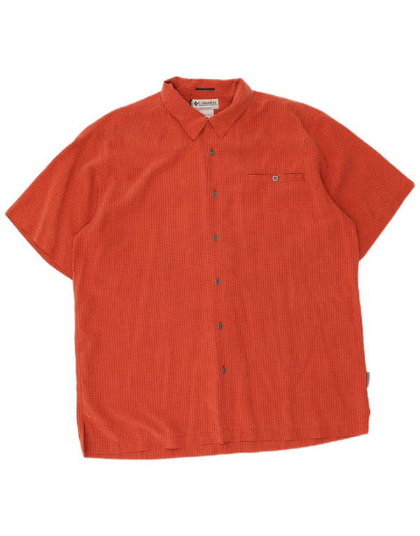 Camicia a maniche corte Columbia da uomo in titanio XL arancione a quadretti modale
