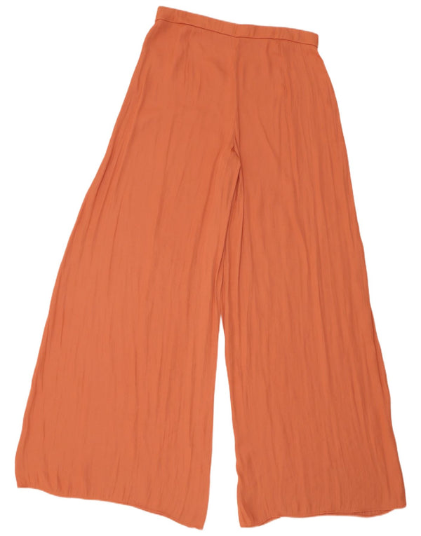 Pantaloni a gamba larga a vita alta da donna Zara Large W30 L35 poliestere arancione