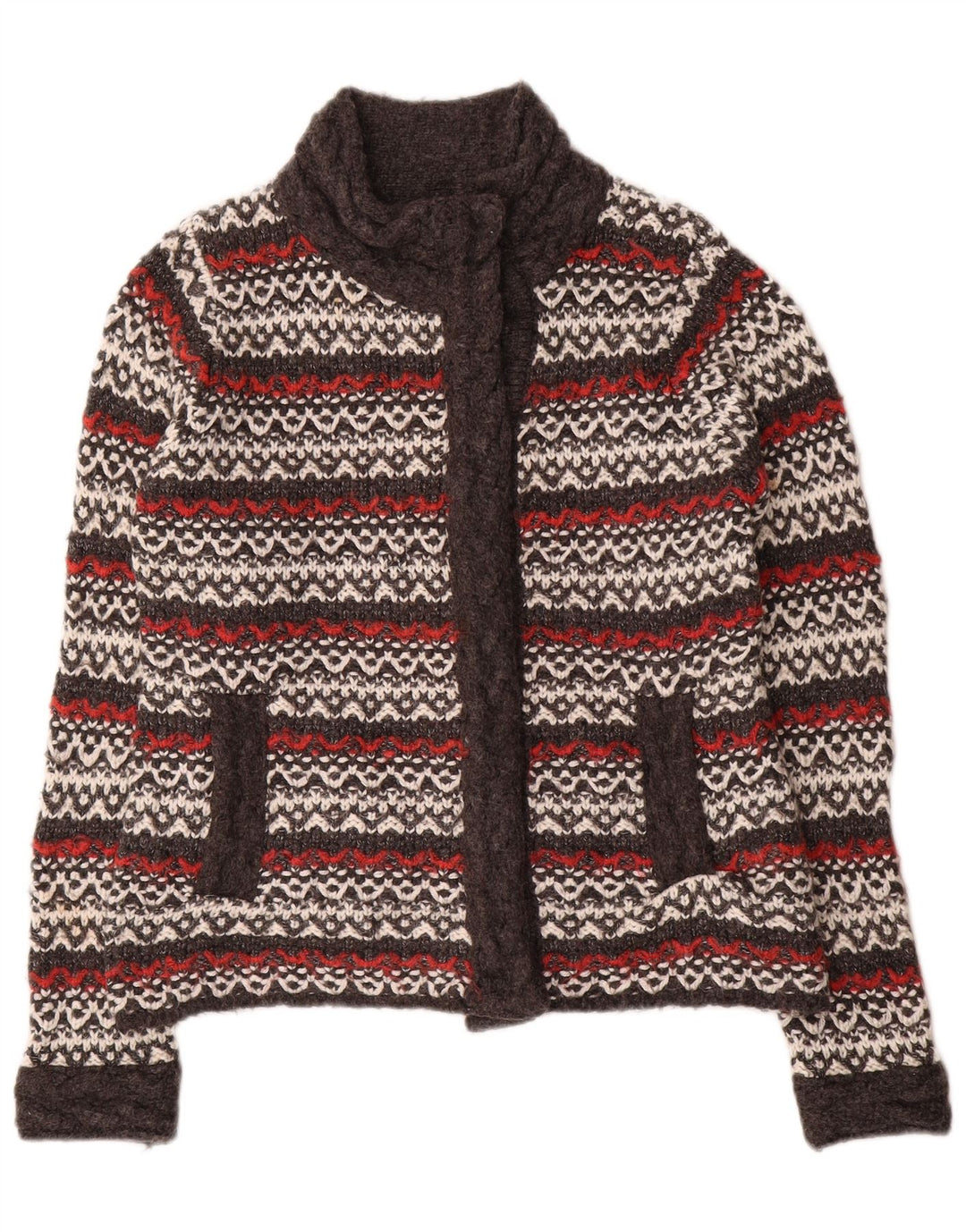 Maglione cardigan da donna Per Una UK 14 Acrilico a righe grigio medio