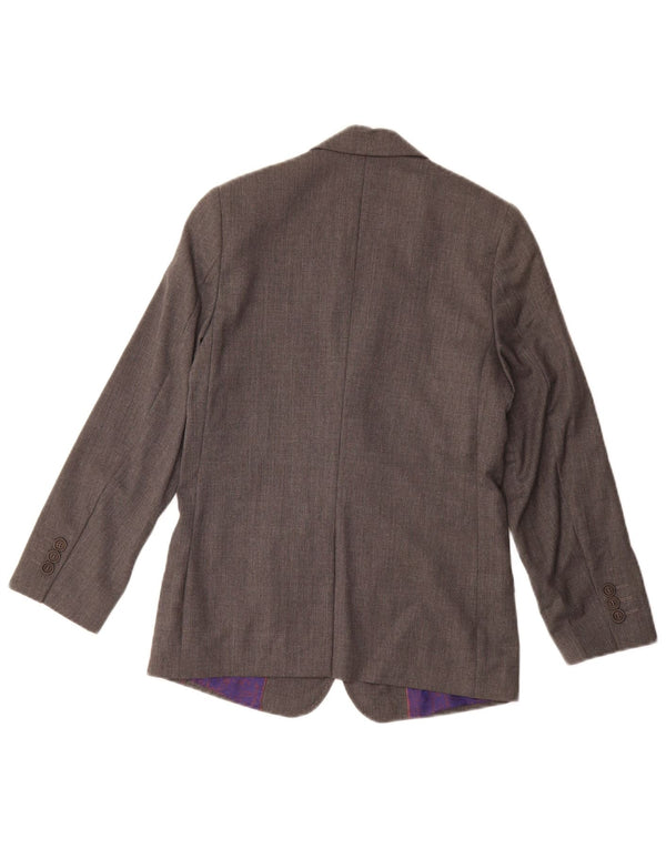 Giacca blazer a 2 bottoni da ragazzo Ted Baker 9-10 anni in lana vergine grigia