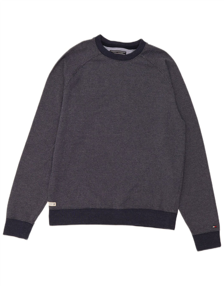 Tommy Hilfiger Uomo Felpa Maglione Medio Blu Navy Cotone