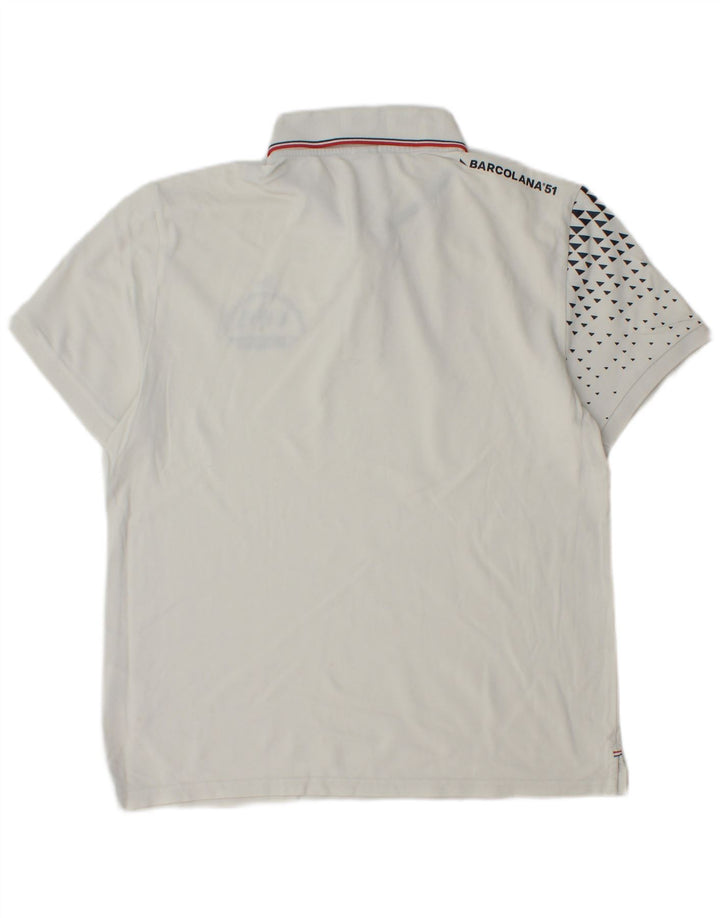 Polo North Sails da uomo con vestibilità regolare grafica, grande, cotone maculato bianco