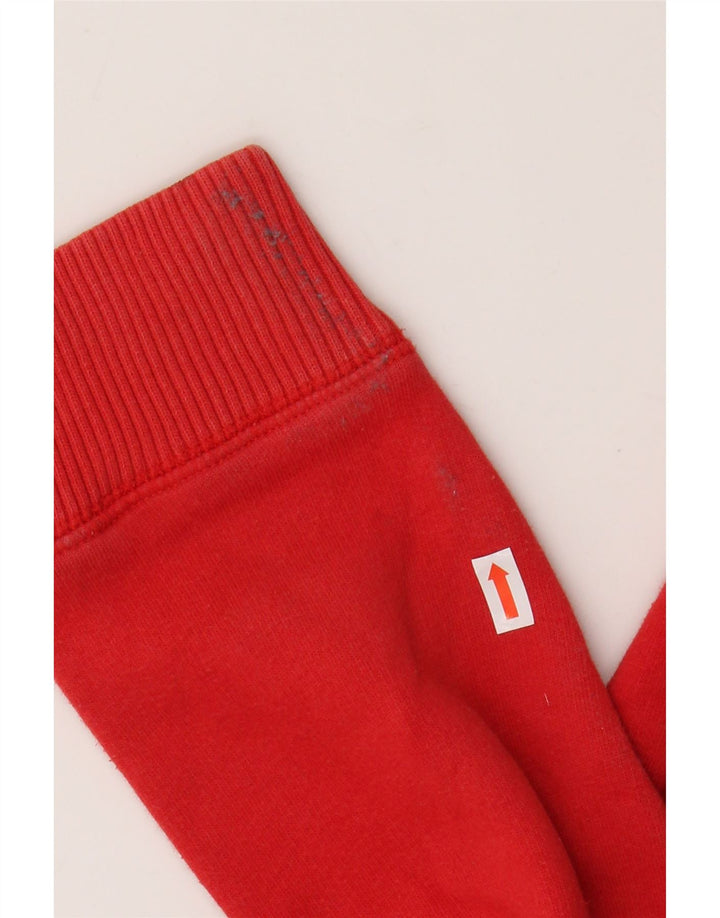 Maglione con cappuccio con zip grafica da donna Jack Wills UK 14 grande cotone rosso